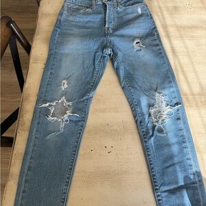 Levi’s Wedgie Skinny Distressed Blue Jeans